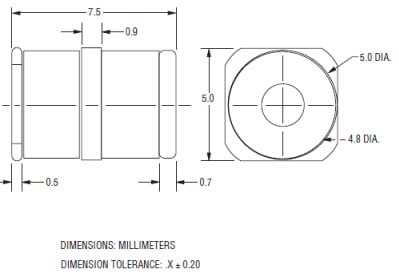 Chart - Bourns 2030-XXT-SM 3-Pole Miniature Gas Discharge Tube